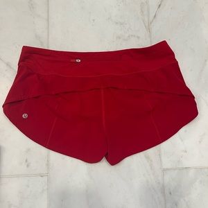 Lululemon Red 2.5 Speed Up Shorts